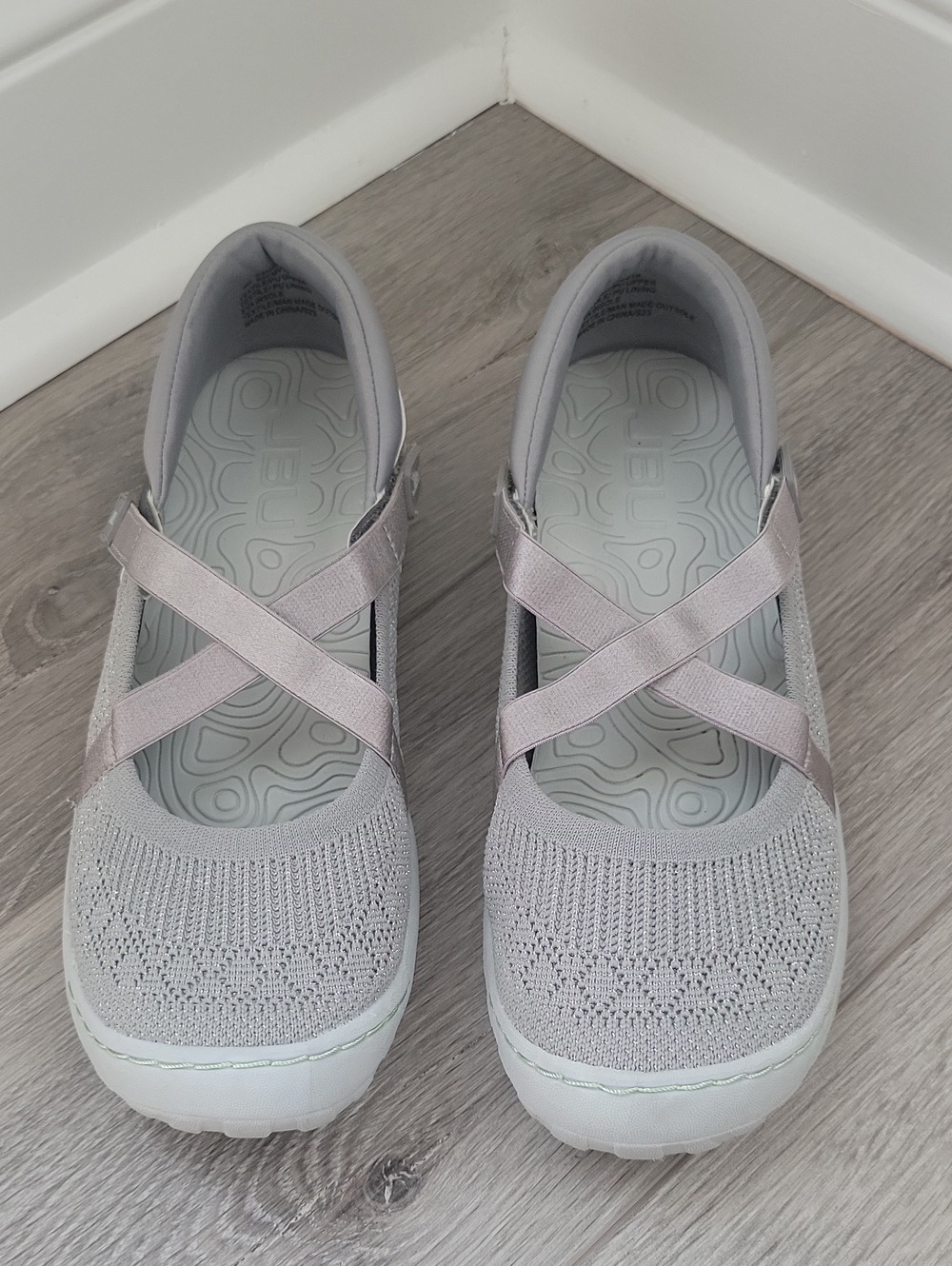 JBU by Jambu Camila Slip-on Strappy Sneaker Flar In Gray Sparkle Size 9M